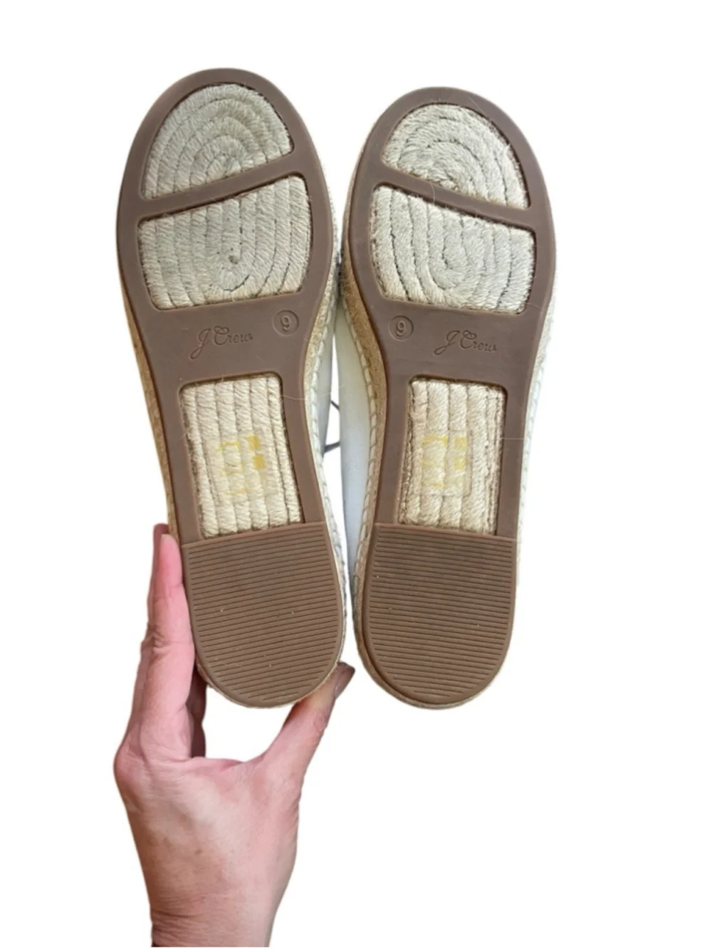 J.crew Womens Canvas Espadrille Sneakers Cream Sz 9 Preppy Casual